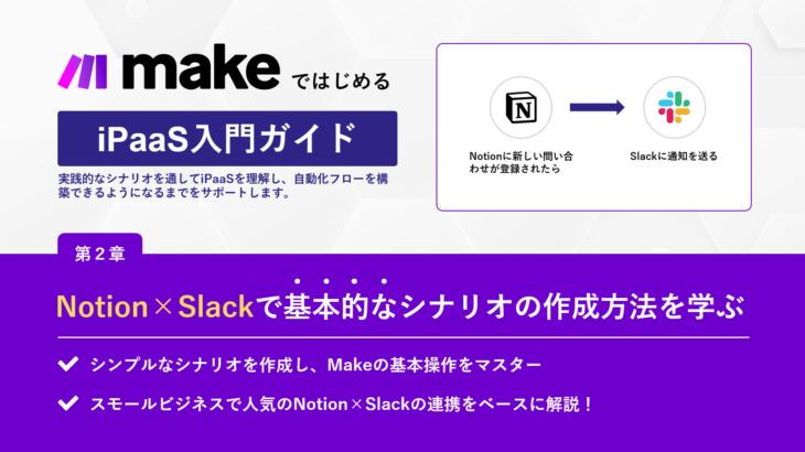 Notion×Slackで基本的なシナリオの作成方法を学ぶ | MakeではじめるiPaaS入門ガイド【第2章】
