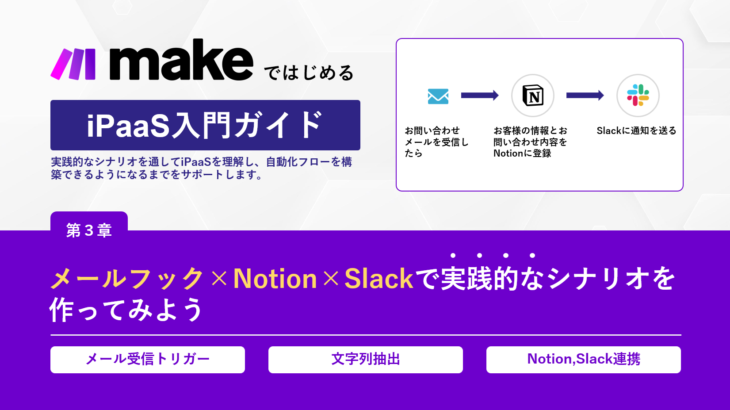 メールフック×Notion×Slackで実用的なシナリオを作ってみよう | MakeではじめるiPaaS入門【第3章】